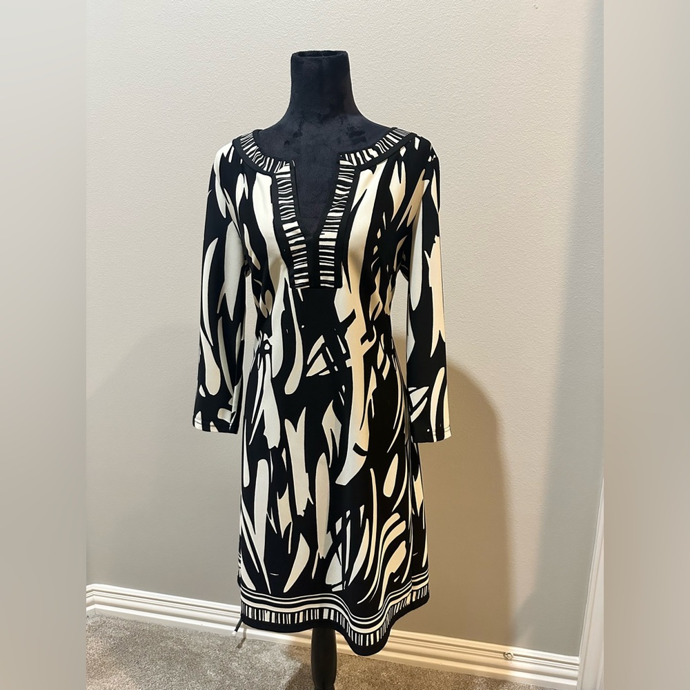 Elegant Black and White Women's Dress